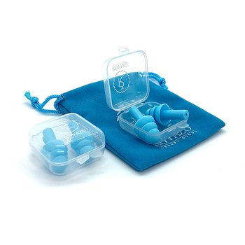 矽膠防水螺旋耳塞-2對4入透明塑料盒絨布束口袋包裝_1